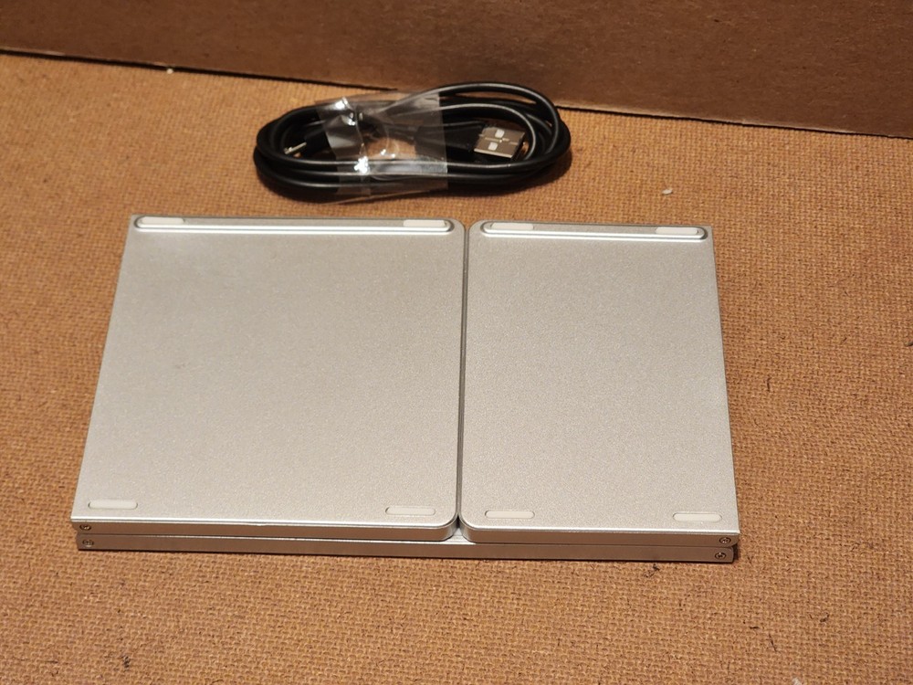 Universal Bluetooth Wireless Folding Keyboard w/Touchpad SILVER Mini Portable