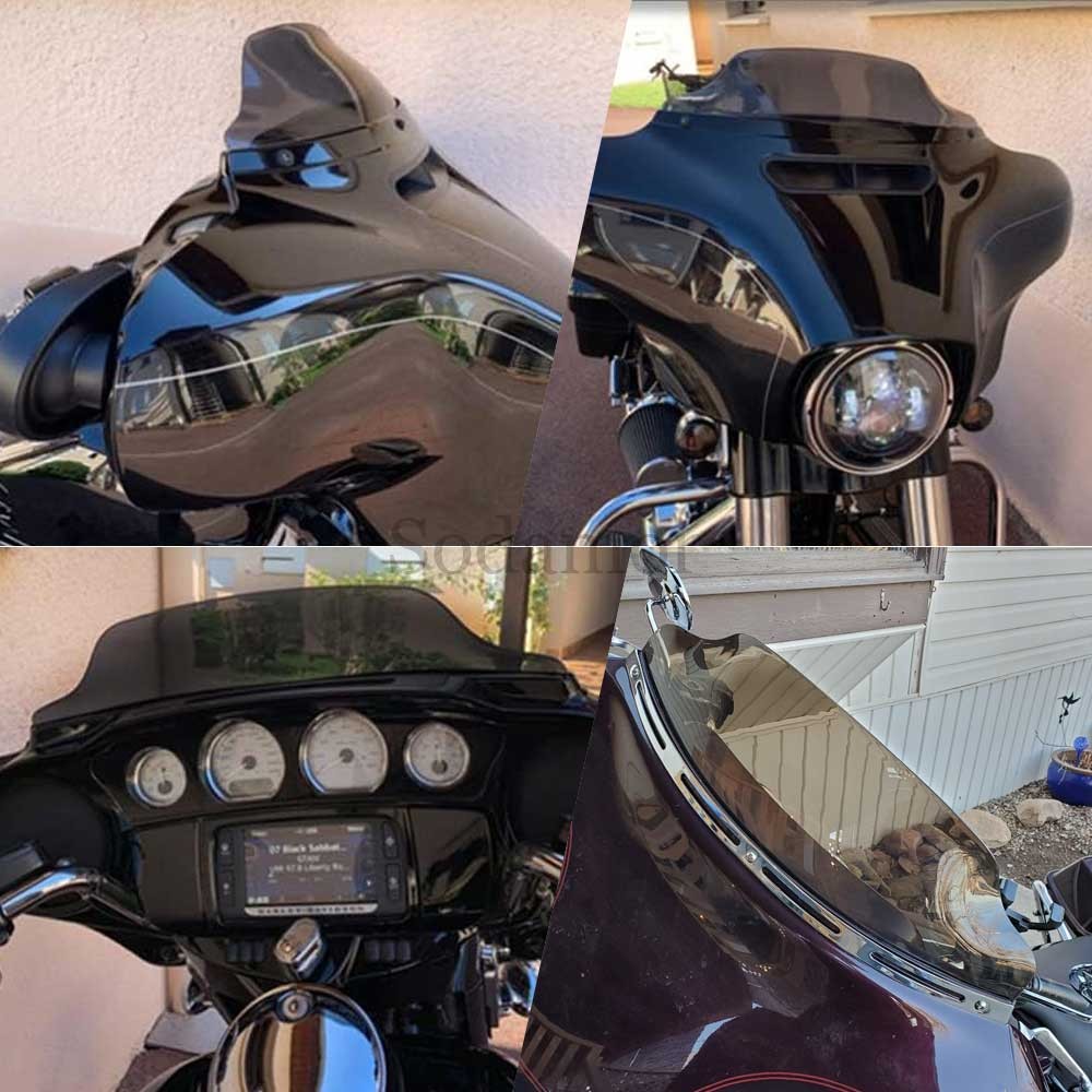 6" Smoke Wave Windshield Windscreen For Harley Touring Electra Glide 1996-2013