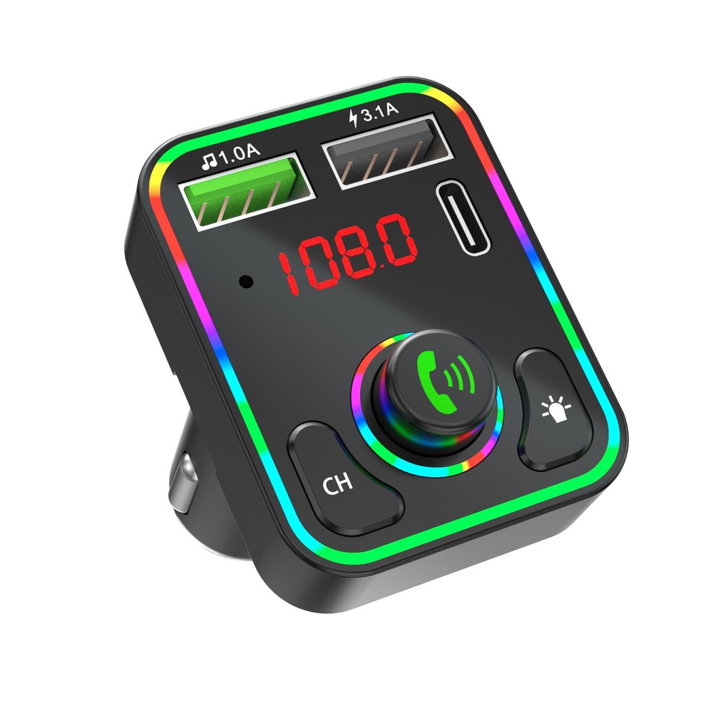 12-24V Bluetooth FM Transmitter Charger Adapter Built-in Microphone Hands-Free