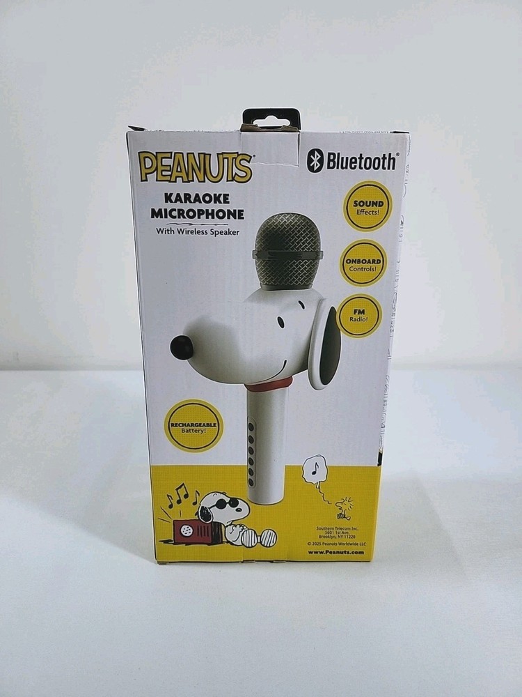 Peanuts Snoopy Bluetooth Karaoke Microphone Wireless Speaker New Sealed NIB