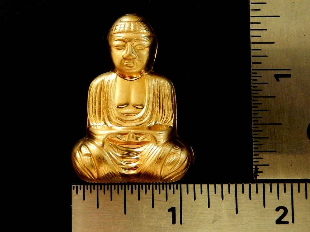 Sitting Buddha / Raw Brass Stampings/ Embossed on Top / Open Back