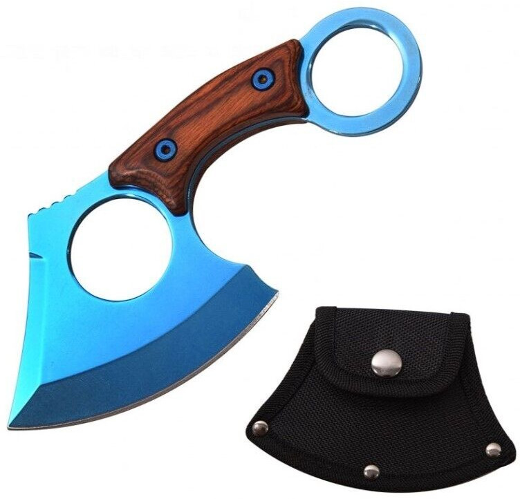 Blue Fixed Blade Cleaver Axe - Hunting knife