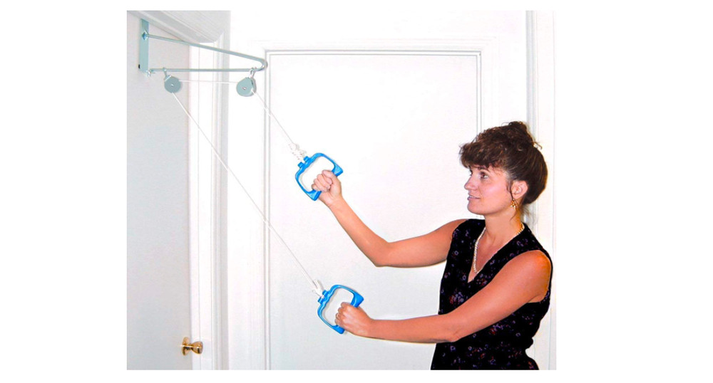 Physical Therapy Shoulder Exercise Pulley Set Arm Pull Over Door Rehabilitation