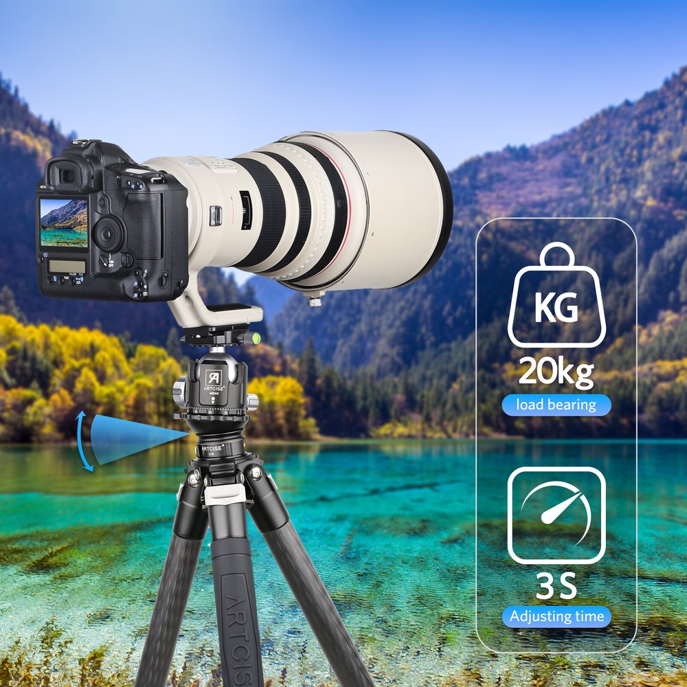 CNC Tripod Leveling Base Camera Leveler, Bubble Level Aluminum Adjust (⌀65Mm)