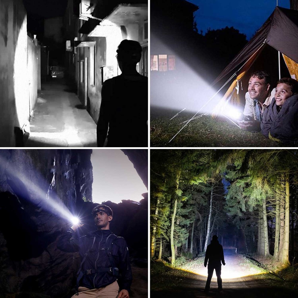 500Yards Hunting LED White Flashlight Night Torch Light Offset 20mm Rail Mount