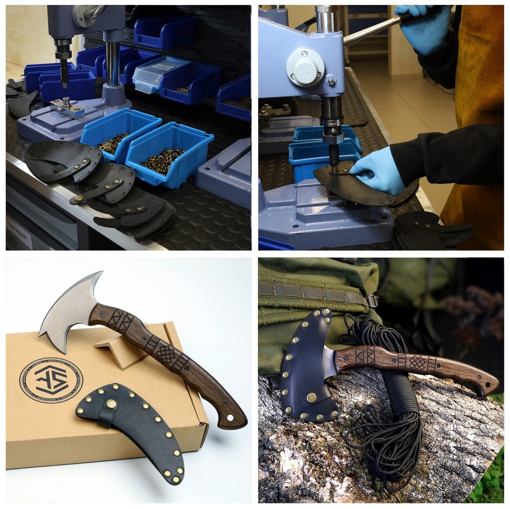 Tomahawk Axe Throwing Hatchet Tactical Tool with Oak wood Handle Optional Sheath