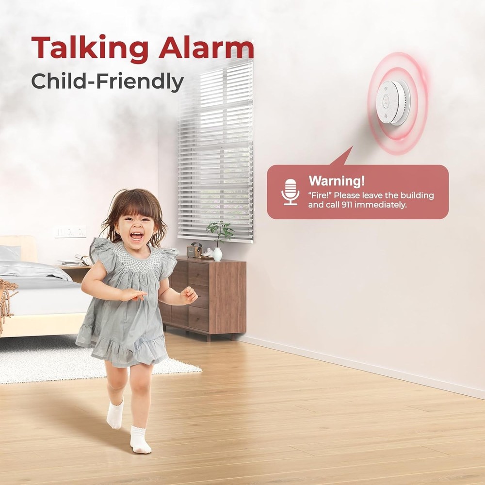Siterlink Hardwired Interconnected Smoke & CO Detector Combo Voice Alert 2-Pack