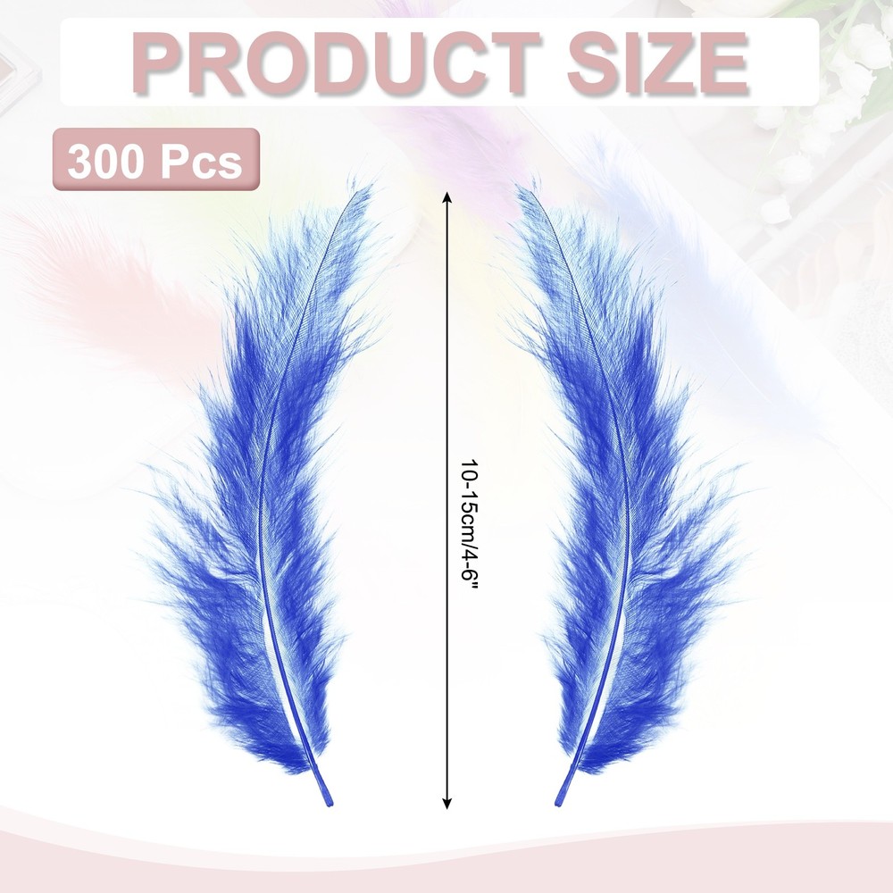300 Pack Fluffy Turkey Marabou Feather,Blue Natural Turkey Feather