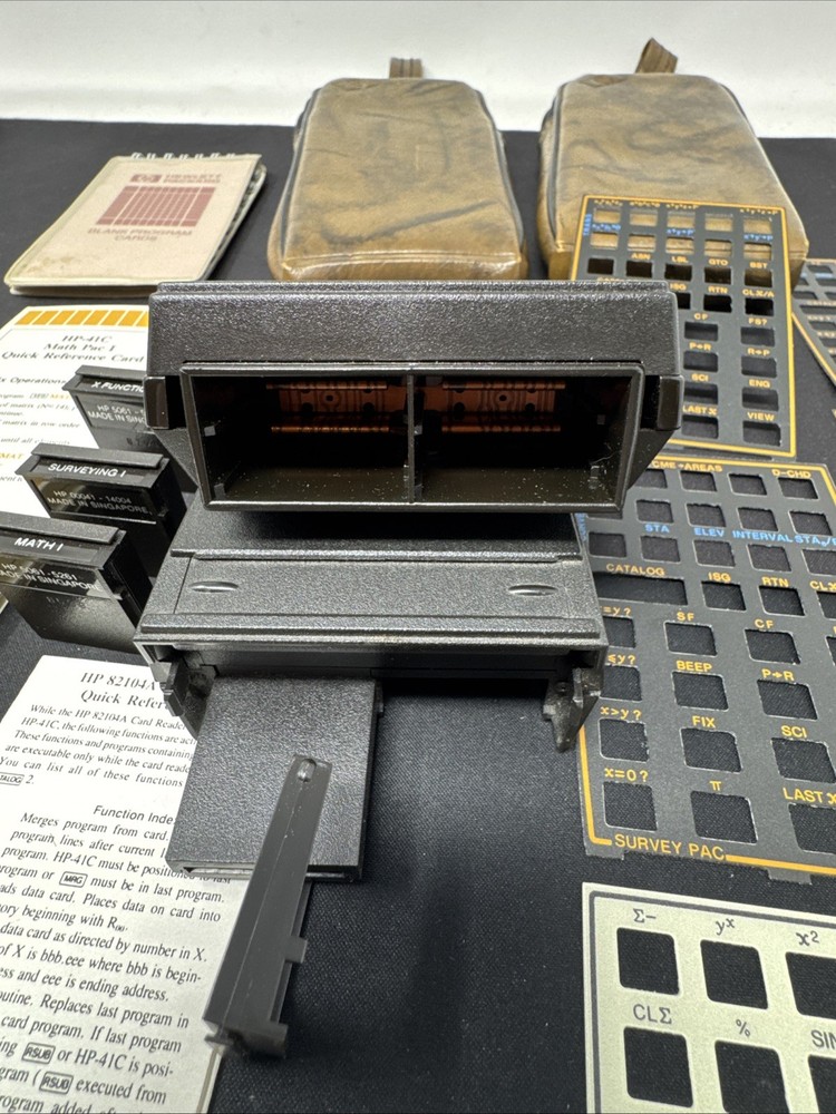 Hewlett Packard HP-41CX Calculator, 82104A Reader, Modules, Overlays MORE TESTED