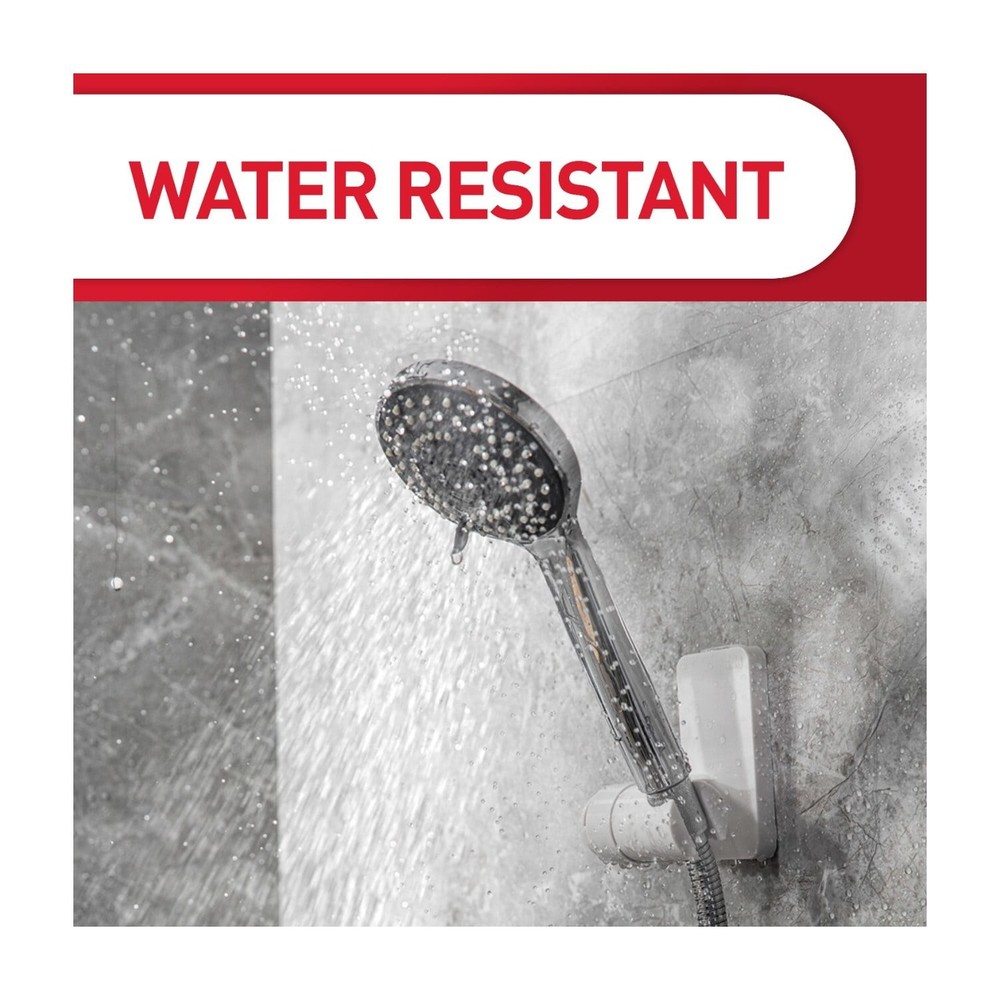 Command Bath Shower Head Holder, White, 1 Holder, 2 Large Strips, Bathroom