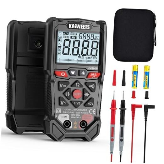 KM200P Digital Multimeter, All Button Operation, TRMS Auto Ranging, 4000