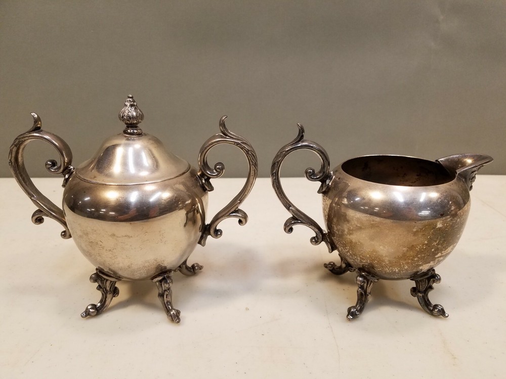 4 Piece Vintage Birmingham Silver Co. Silver on Copper Silver Plated Tea Set BSC