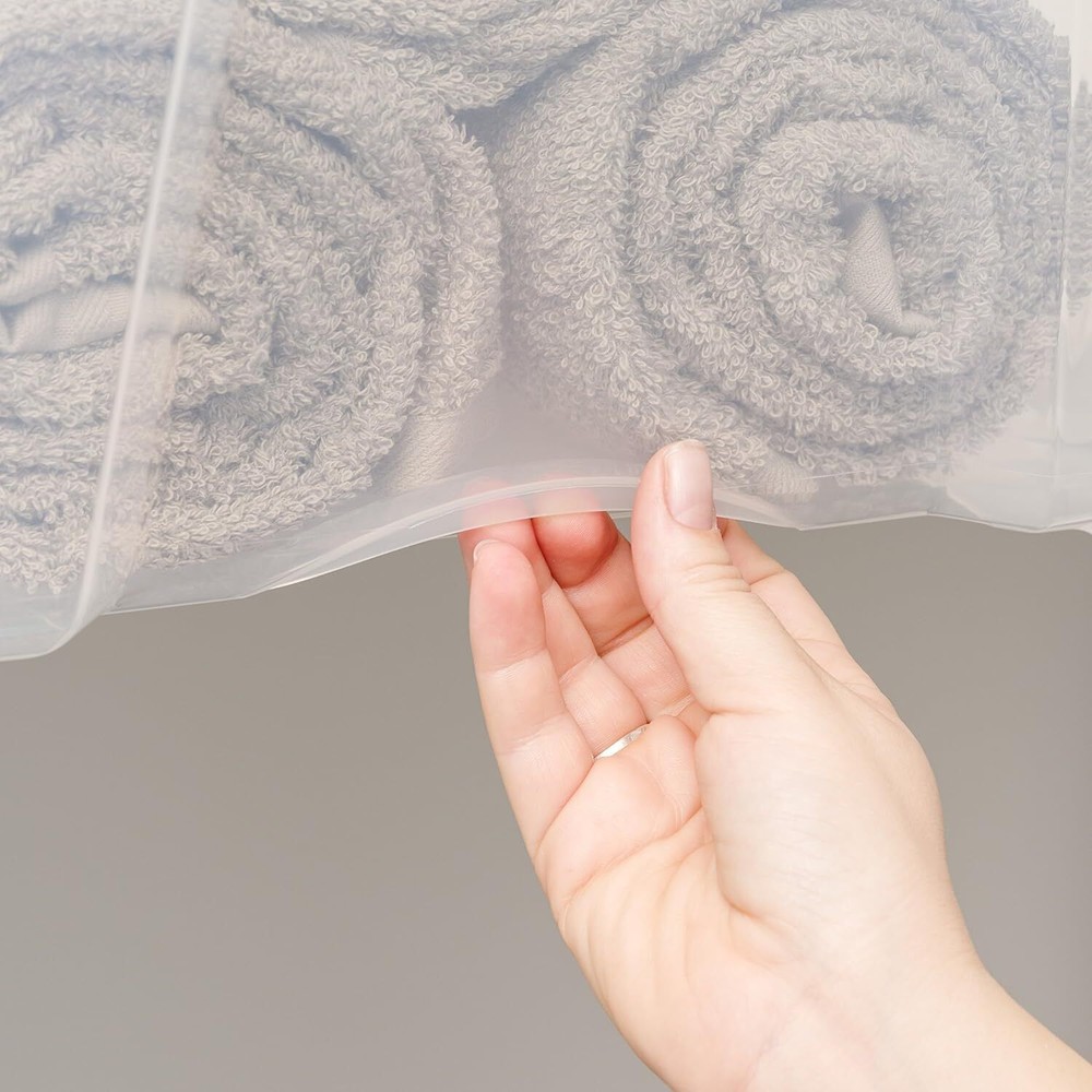 53 Quart Stackable Plastic Storage Bins with Lids and Latching Buckles 6 Pack