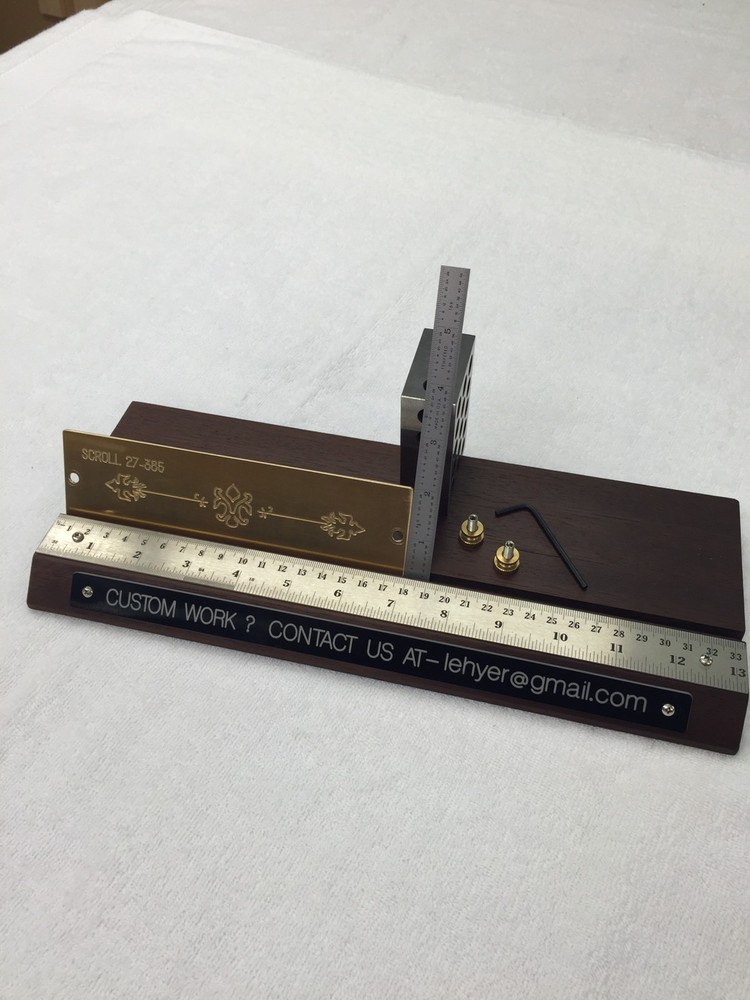 #27-385 MASTER SCROLL TEMPLATE FOR NEW HERMES ENGRAVER SOLID BRASS ENGRAVING