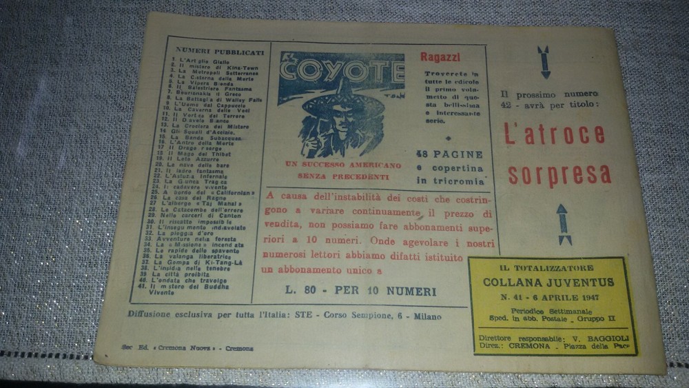 1947 Gim Toro Comic No. 41 ORIGINAL £. 10