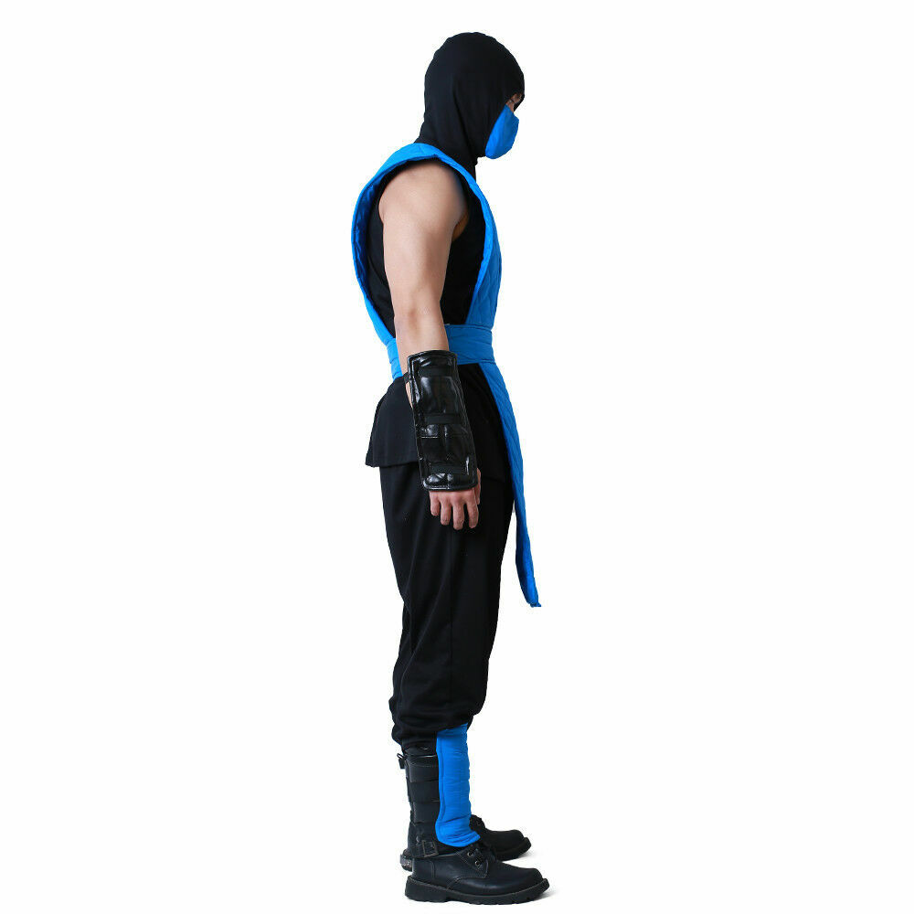 Mortal Kombat Sub-Zero Cosplay Costume Blue Suit