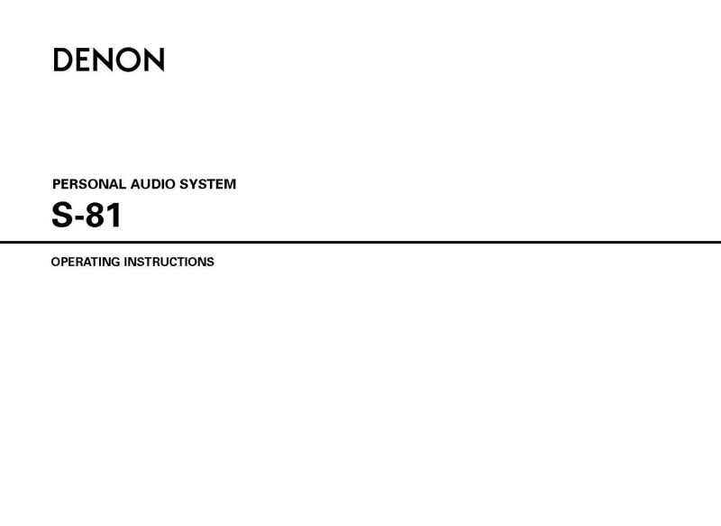 Denon S-81 Audio System Owners Manual