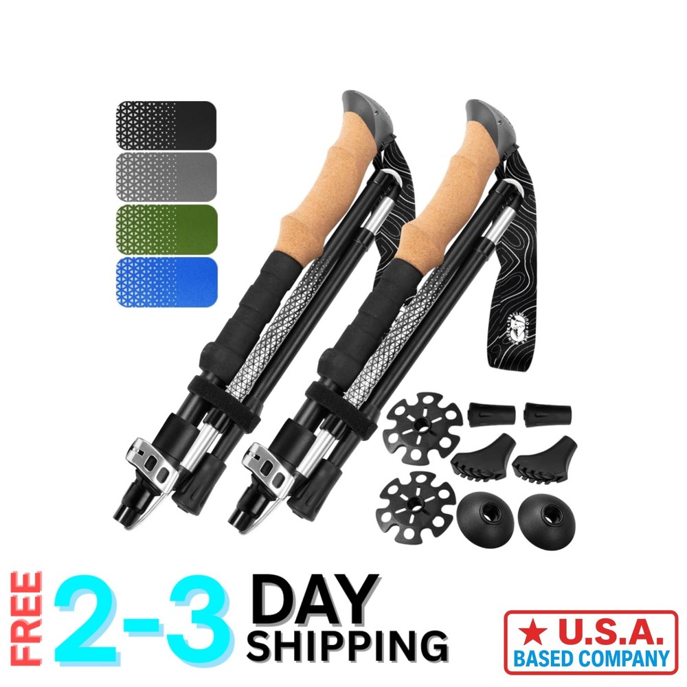 Compact 9.95 oz  Hiking Poles - Adjustable Handle for 5'9" and Smaller
