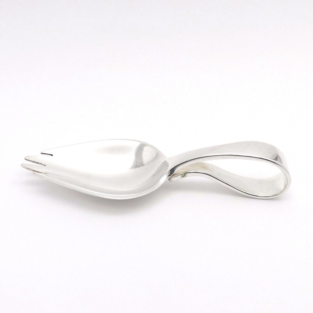 Hans Hansen Sterling Silver Ripple Danish Converted Dinner to Camping Fork Spoon