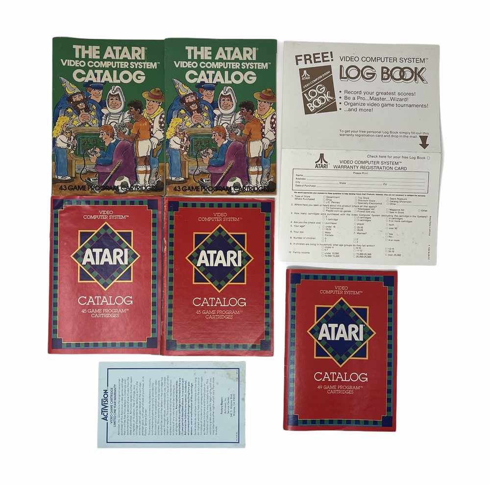 Atari Catalog 5 x LOT VTG 1981 1982 Video Computer System Game Program Cartridge