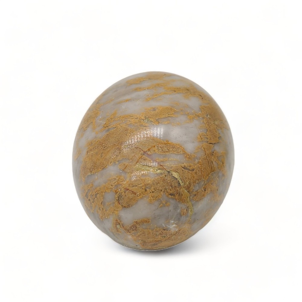 Stone Egg Easter Holiday Kitchen Decor Gray With Gold Flakes Tones Marble 2.75"
