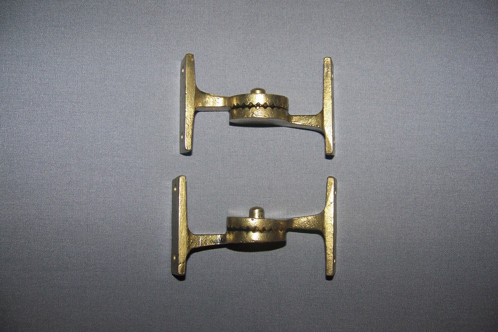 Two, Cast Brass Hinges, Or "Bases Of Sort" - SEE DESCRIPTION
