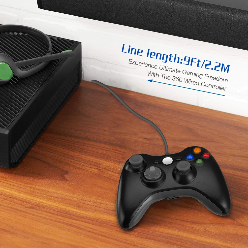 XBOX 360 Wired USB Game Controller Gamepad for Microsoft XBOX 360&PC WIN 7 8 10