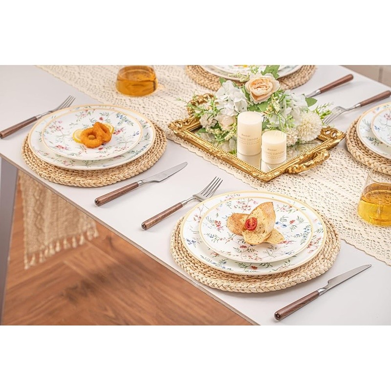 Bone China Dinnerware Set 12pcs Elegant & Durable Dishwasher Safe Non Toxic New