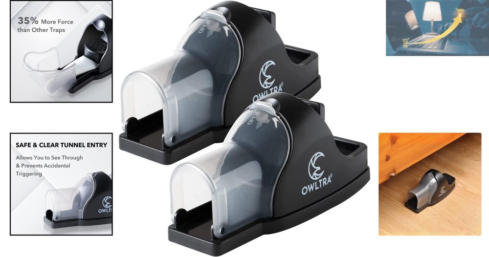 2 Pack Safe & Effective Snap Mouse Traps - Clear Tunnel, Easy Release & Setup