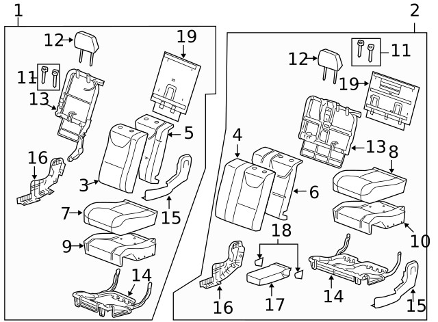 Genuine GM Seat Back Cover 19210952