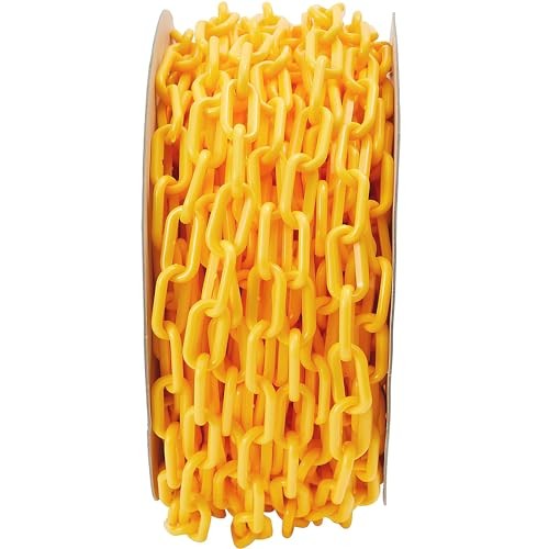 Weatherproof Yellow Plastic Safety Barrier Chain Link -00 ft Roll - Plastic 1