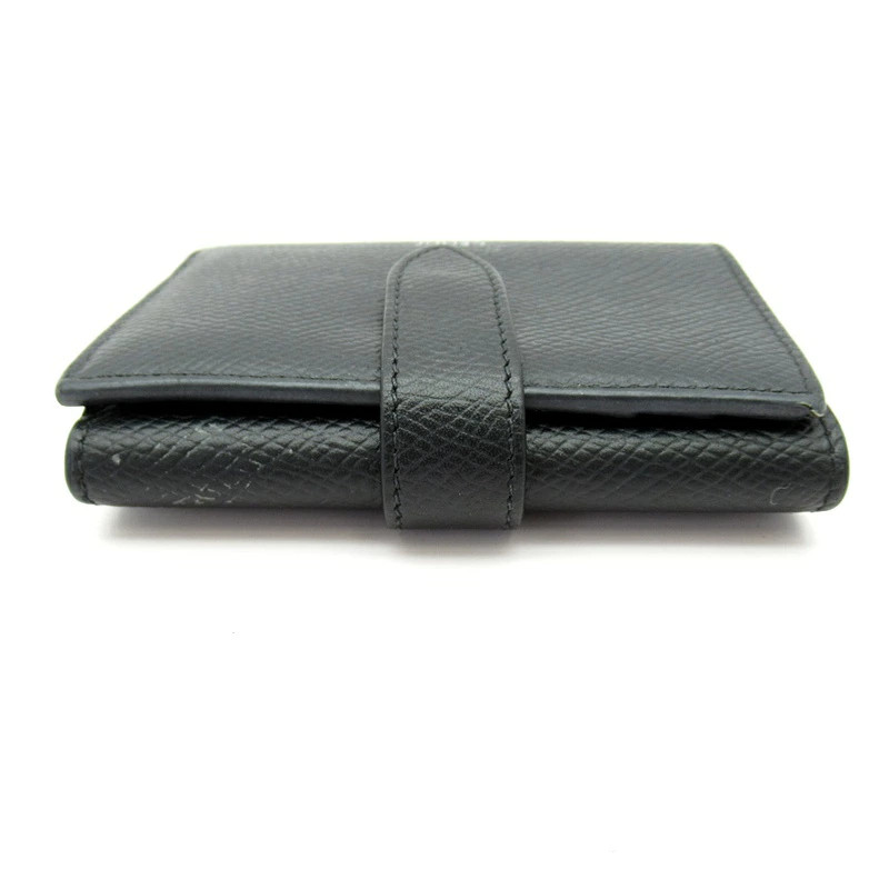 Celine Leather Fine Strap Wallet Black Women