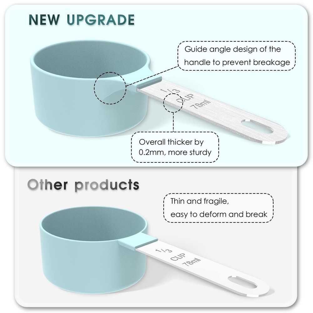 Measuring Cups & Spoons Set, Stackable Cups and Spoons, Nesting Measure Cups wit