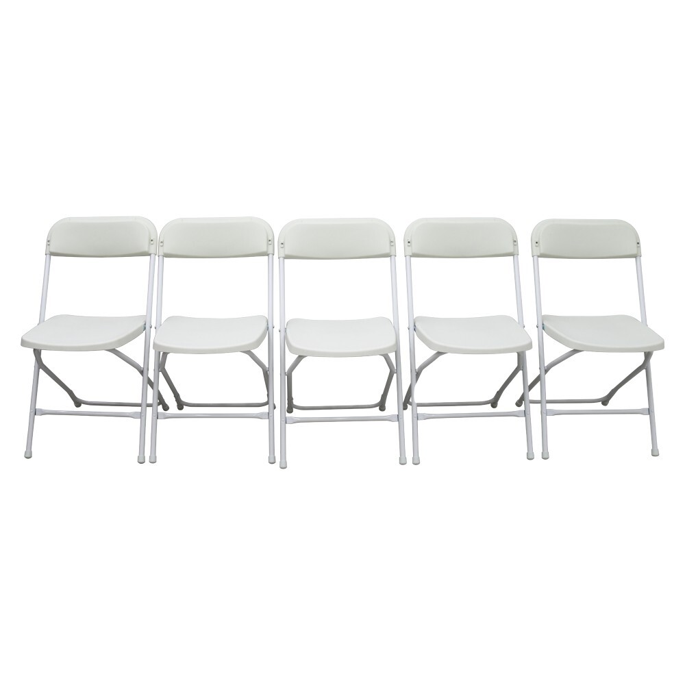 5pcs/set Commercial Folding Stackable Chairs Portable Plastic Chair Rubber Feet