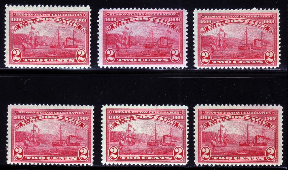 #372 HUDSON-FULTON CELEBRATION. MEDIUM FINE 1. NEVER HINGED OG. SCV $21