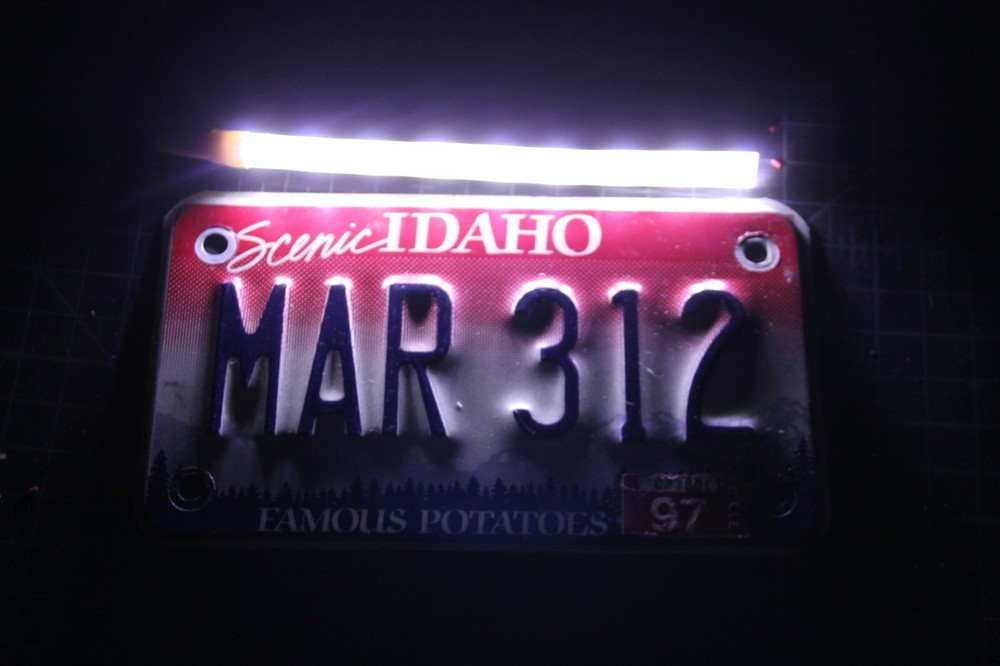 12v LED License Plate Strip White Light Waterproof Motorcycle Thin Mount