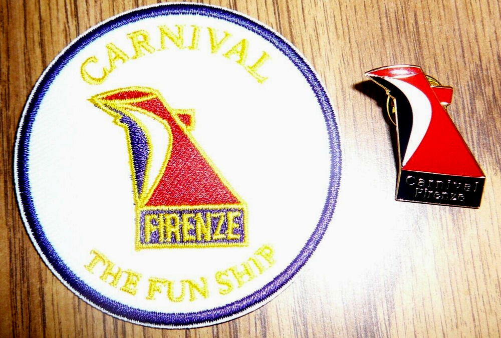 CARNIVAL CRUISE LINES FIRENZE FUNNEL HAT PIN AND PATCH