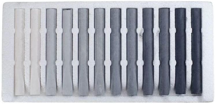 7623 Assorted Greys Compressed Charcoal Stick (Pack of 12)