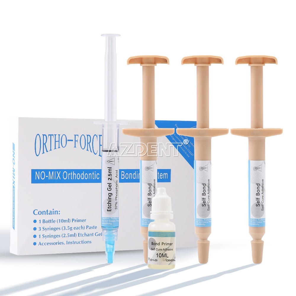 Dental Orthodontic Brackets Light Cure Bonding Adhesive Etch Gel Bonding System