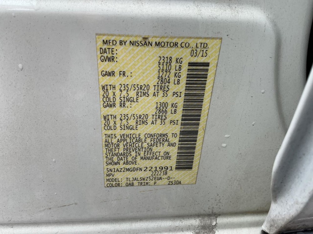 MURANO 2015 Glove Box 4962870