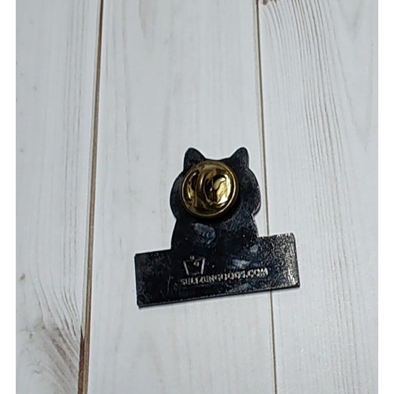 White Cat Cattitude Pin for a Hat, Lapel, Lanyard, Jacket or Backpack