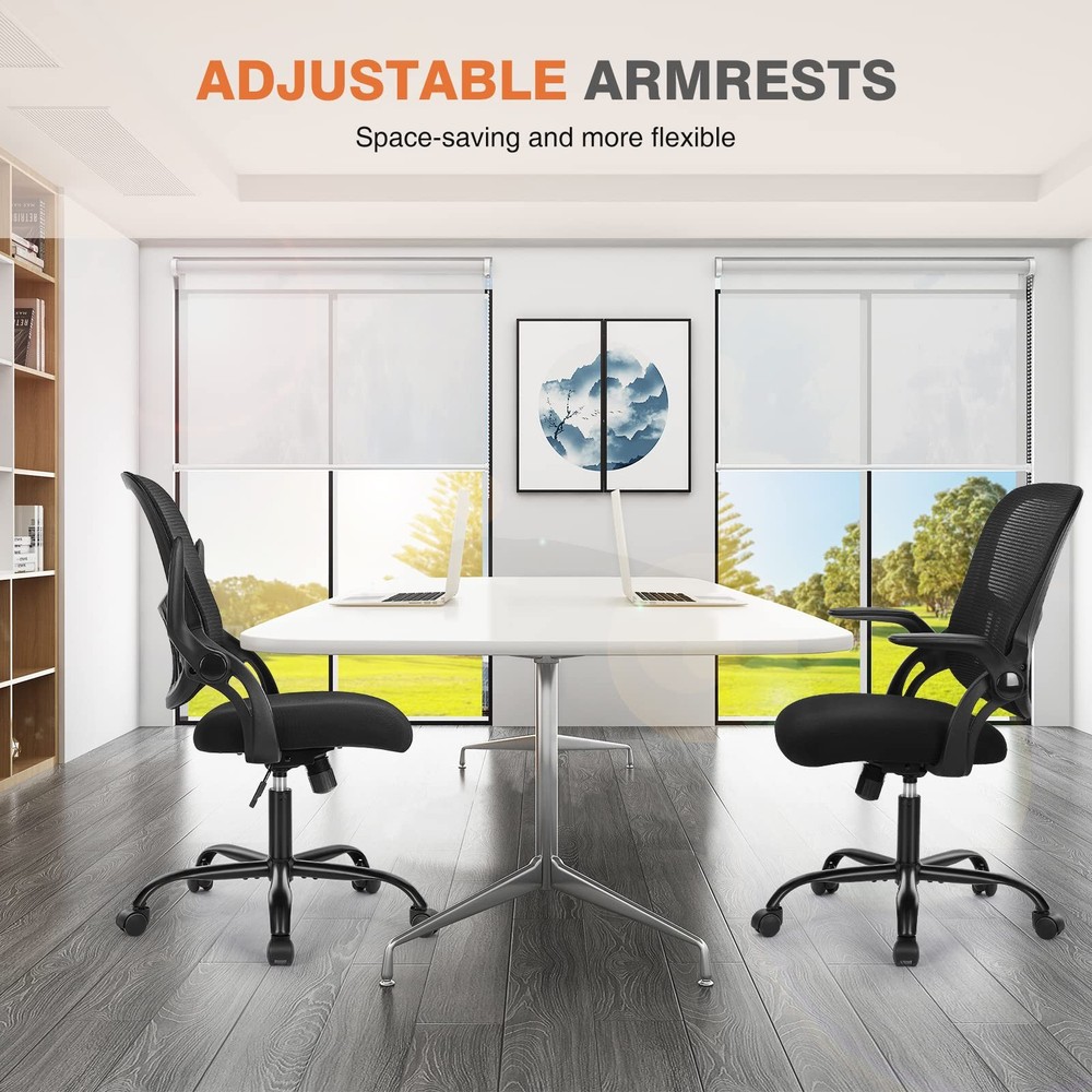 Office Computer Desk Chair, Ergonomic Mid-Back Mesh Rolling Work Swivel Task ...