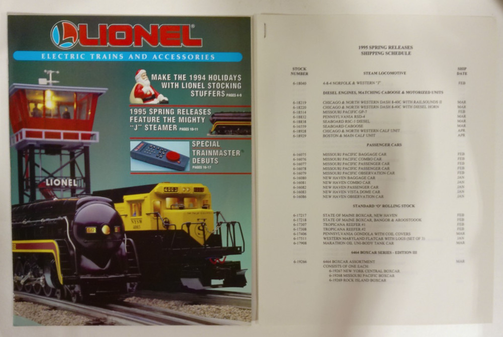 1994 Lionel Train Master & Electric Trains & Accessories Catalogs & Order Forms