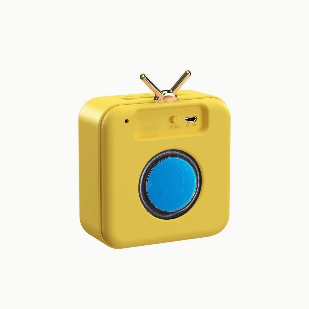 GEMS Retro Speaker - Mustard Yellow: Rechargeable Portable Device with Micro USB