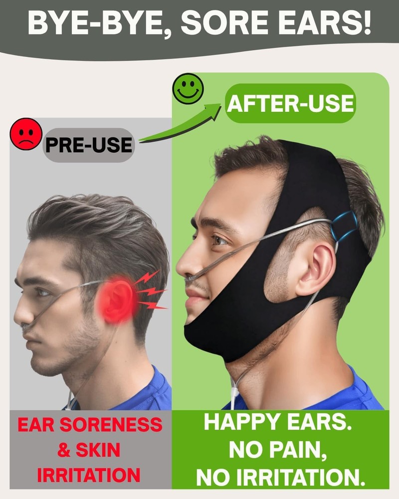 Nasal Cannula Ear Cushions for Sleeping, Protectors Oxygen Black