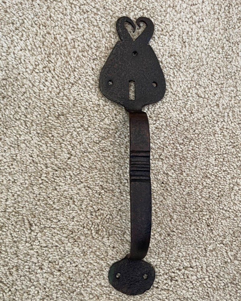 Antique Door Pull –Hand Forged Iron –Nice Heart Design