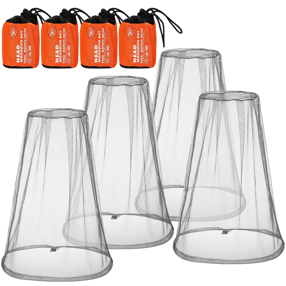 4 Pack Mosquito Bug Net Mesh for Head Mosquito Net Face Fly Netting Hood from...