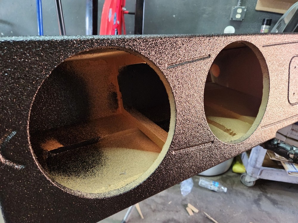 2014 - 2018 Custom Chevy Silverado Crew Cab subwoofer box Quad 8" Ported