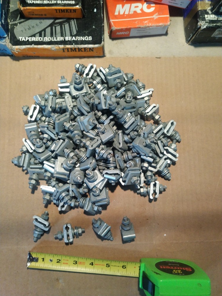 100) Diamond #26-09010, "D" Cable Lashing Wire Clamp, "Bug Nut" Stkd. both sides