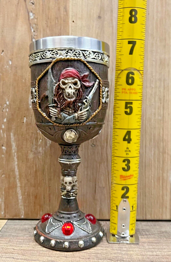 Goblet Pirate Tabletop Resin/Metal 7" x 3"